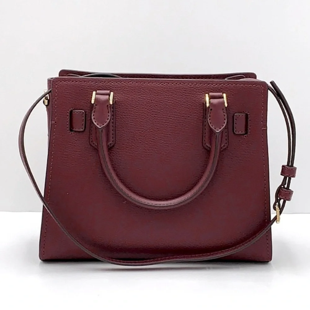 Michael Kors Hamilton Small Satchel Shoulder Crossbody Bag Dark sherry color